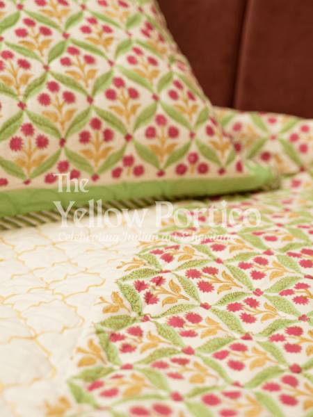 Padma Hand block Printed Bed Cover