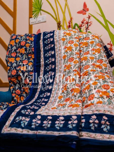 Gulbahar Hand Block Print Rajai Reversible