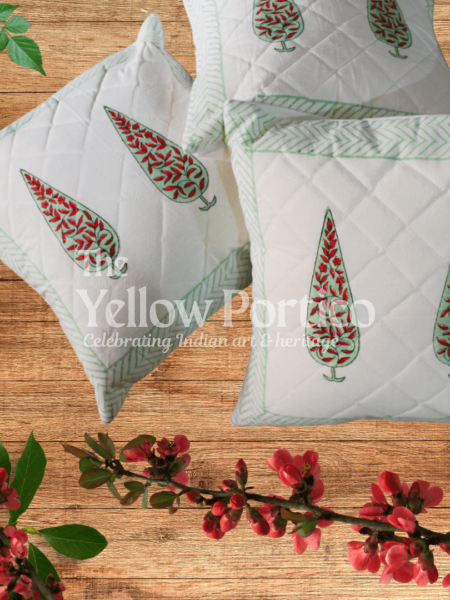 Mallika -100% cotton quilted Cushion cover