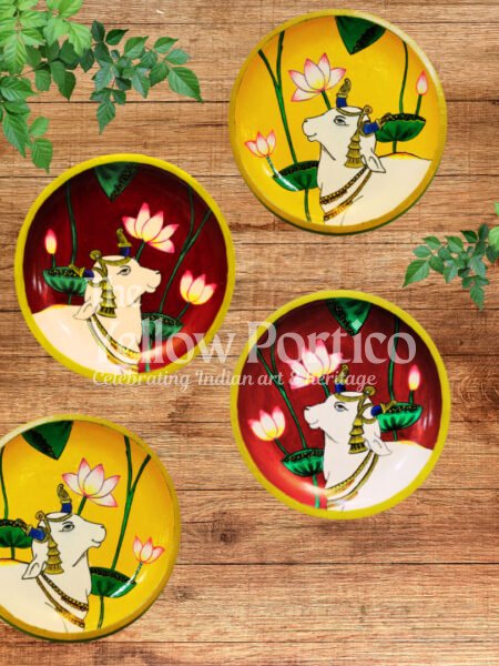 Pichwai art hand painted wall plates