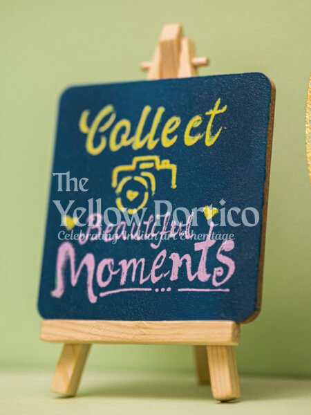 Collect beautiful Moments - Hand painted Desk decor with wooden stand